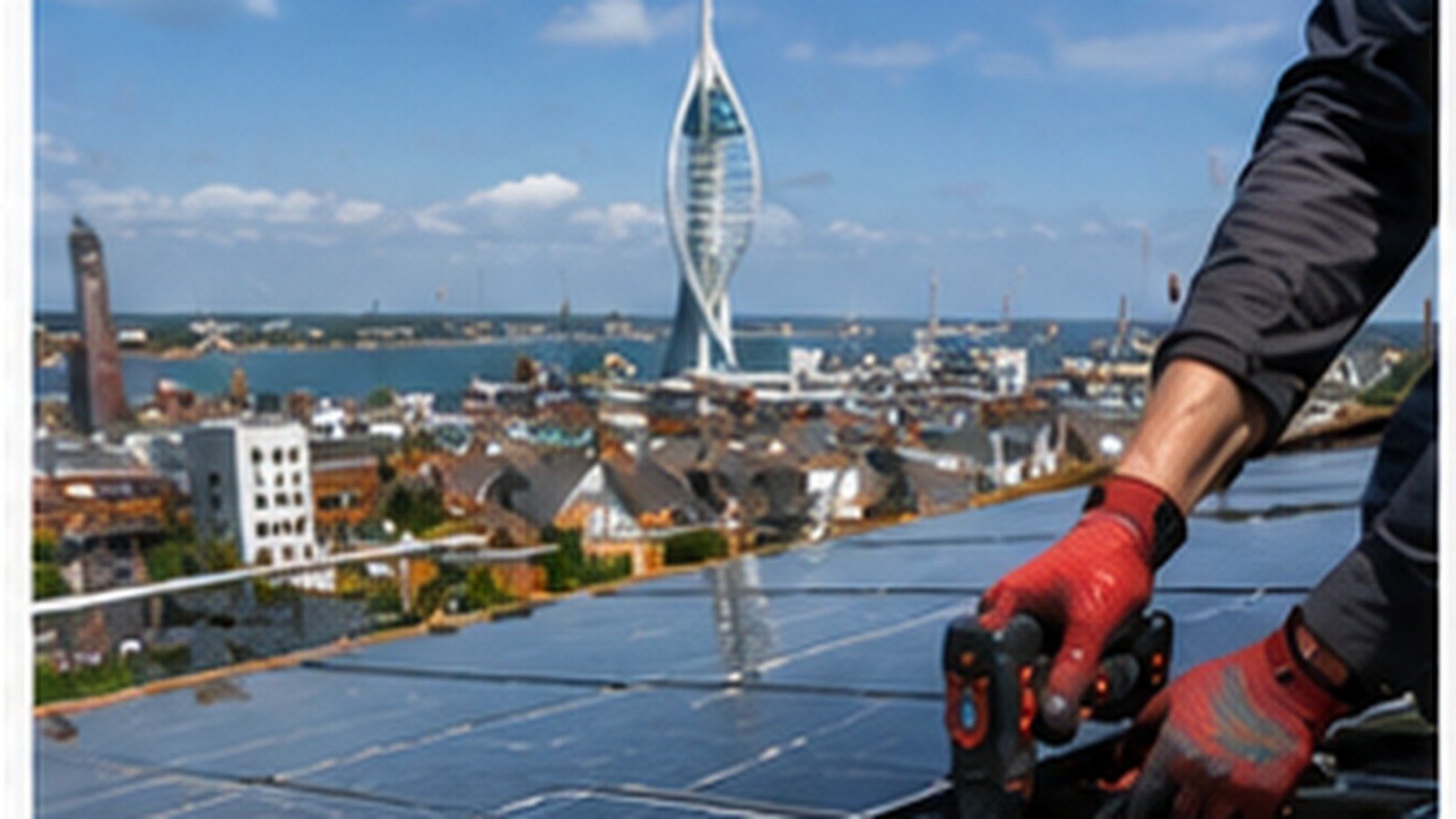Solar installation underway on a Portsmouth property